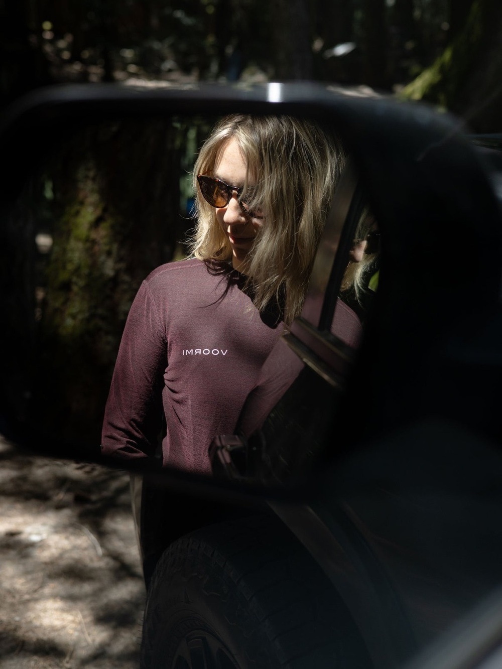 VOORMI Long Sleeve Tech Top in Merlot Wool Performance Hiking 🥾